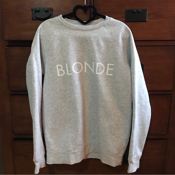 Brunette The Label Tops - Brunette the Label “BLONDE” Gray Classic Crewneck Size Small Medium